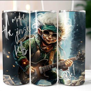 "I MAKE JINGLE BELLS ROCK" Holiday Rock N Roll Elf 20 oz Stainless Steel…